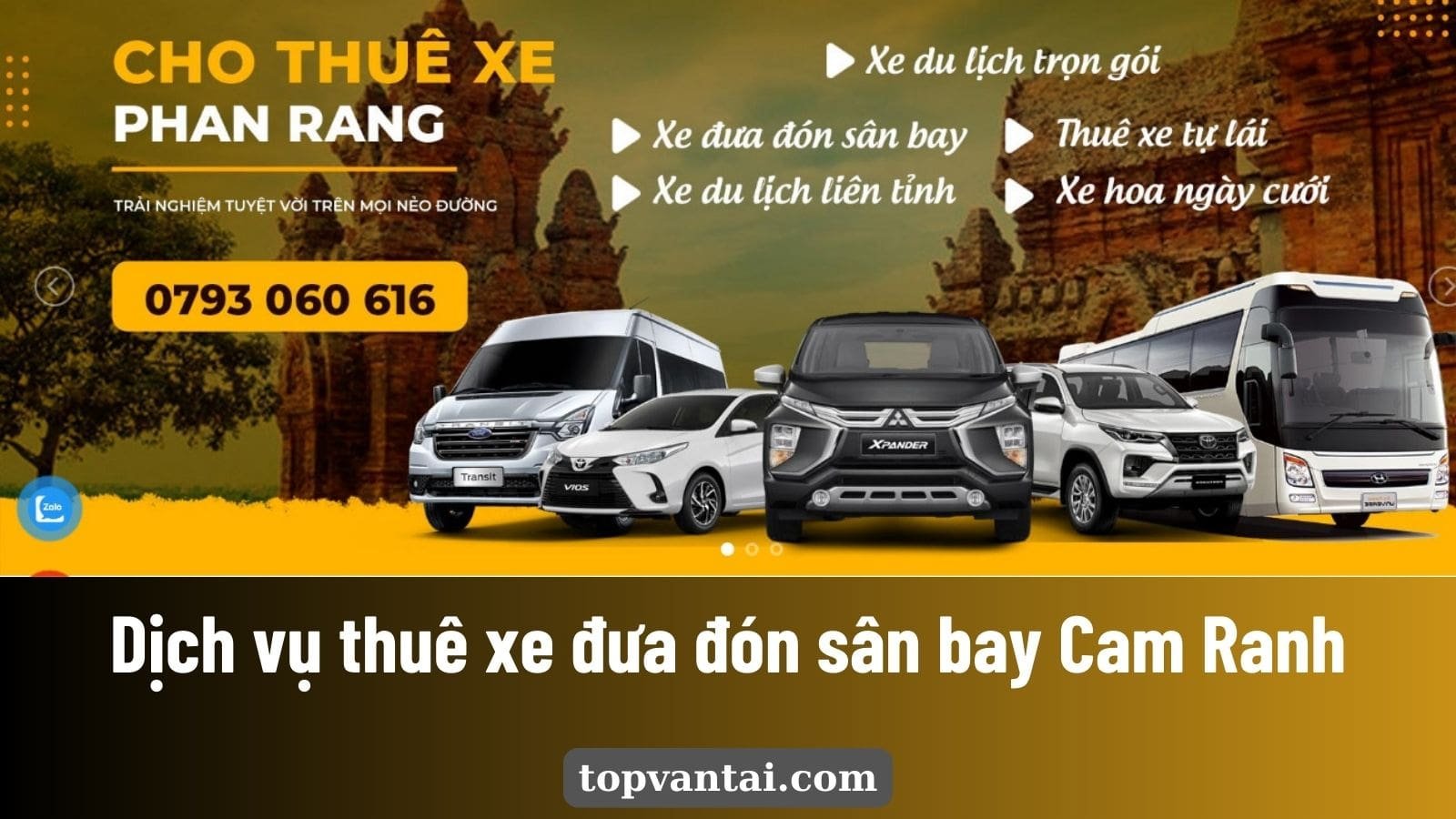 Dịch vụ thuê xe đưa đón sân bay Cam Ranh